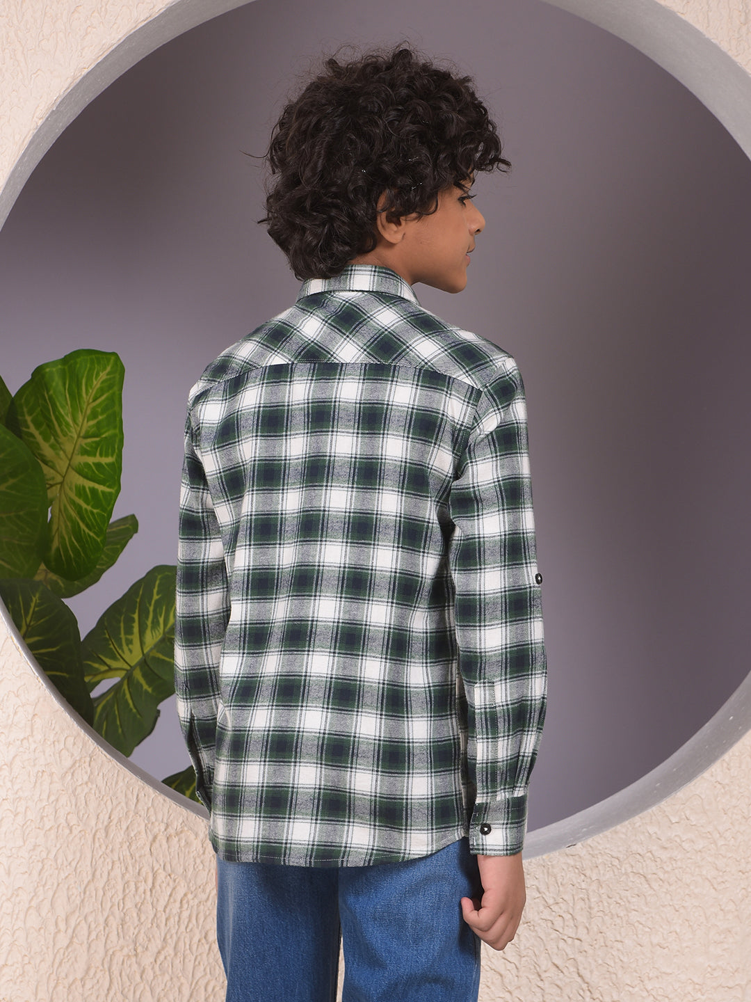 Green Checked 100% Cotton Shirt