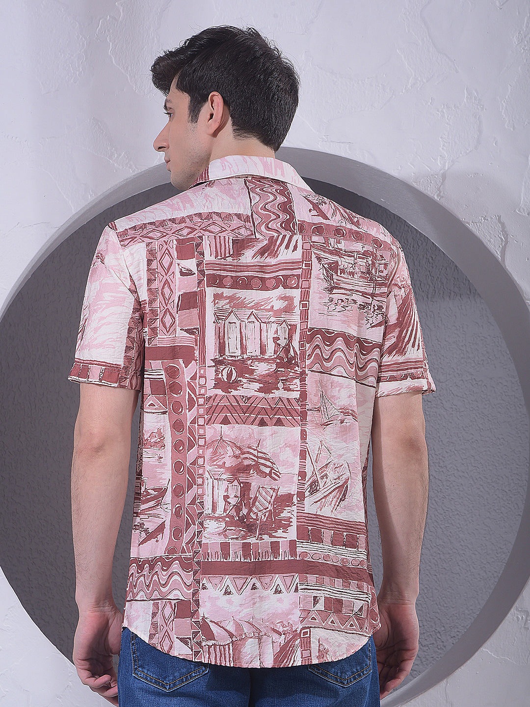 Rust Brown Heritage Print Shirt