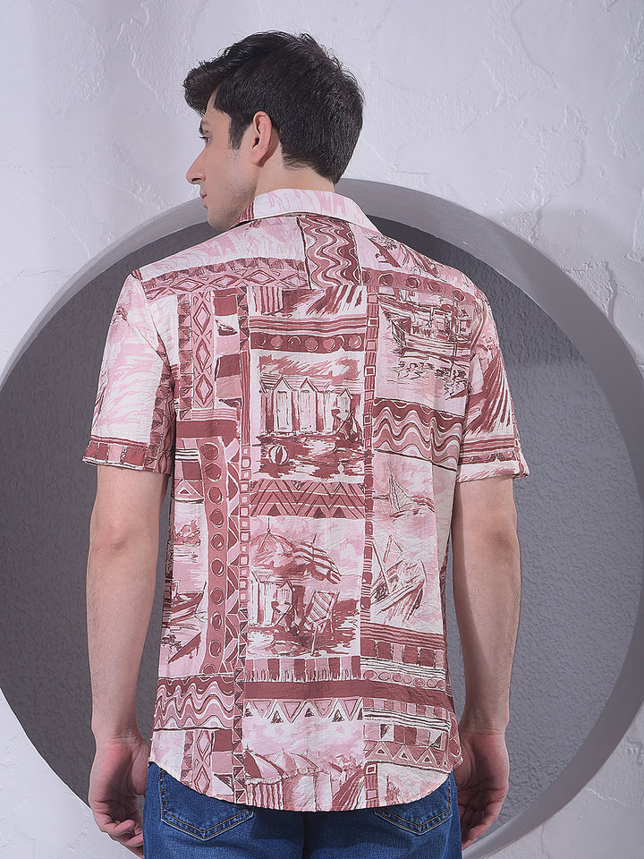 Rust Brown Heritage Print Shirt