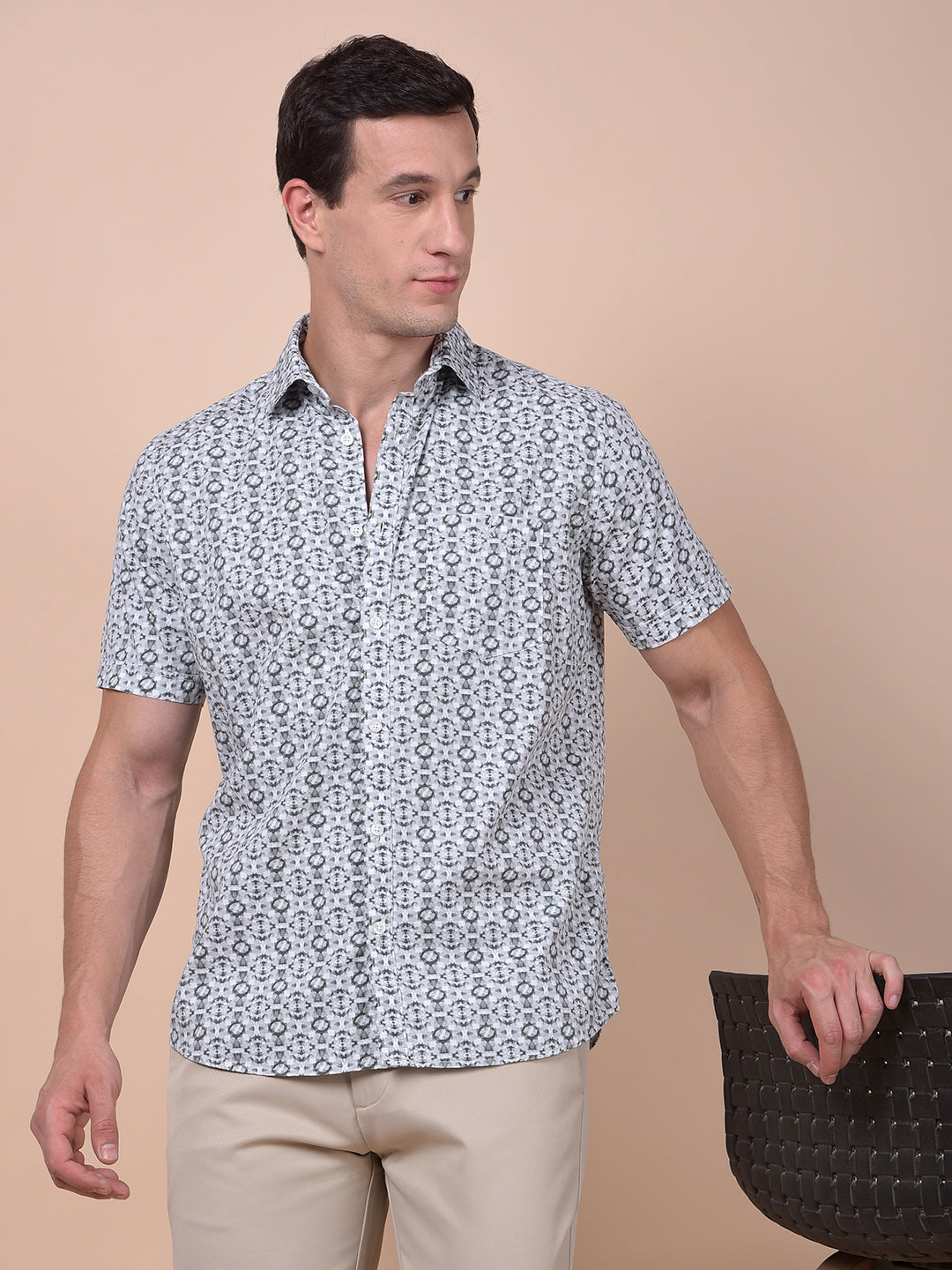 Streamlined Grey Printed Shirt