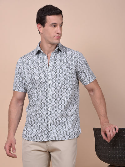 Streamlined Grey Printed Shirt