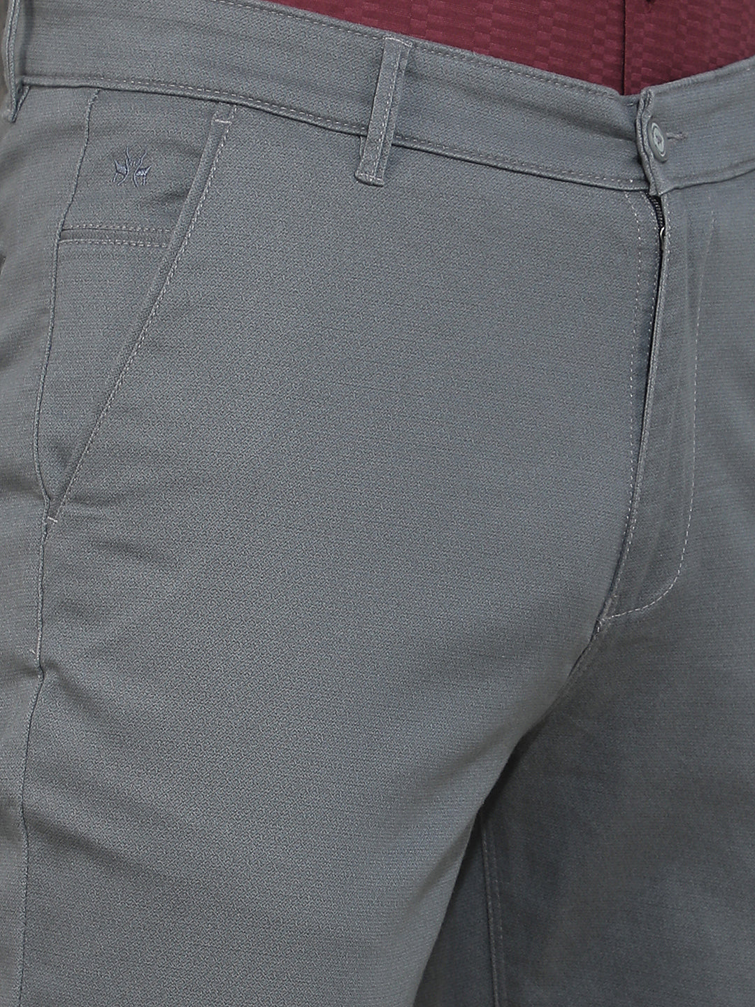 Relaxed Charcoal Grey Printed Trousers