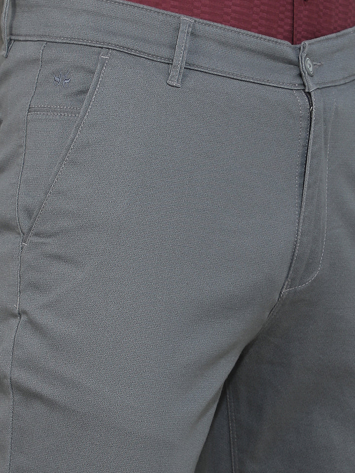 Relaxed Charcoal Grey Printed Trousers