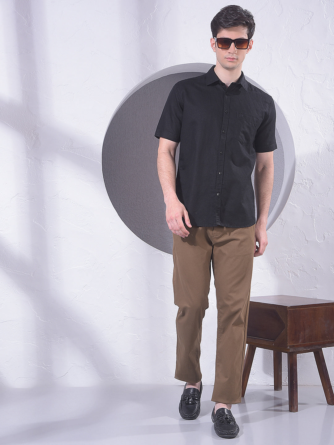 Earthy Brown Printed Trousers