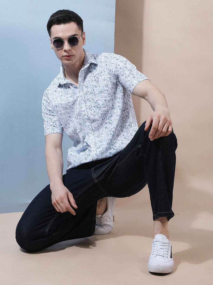 Fine Blue Printed Shirt