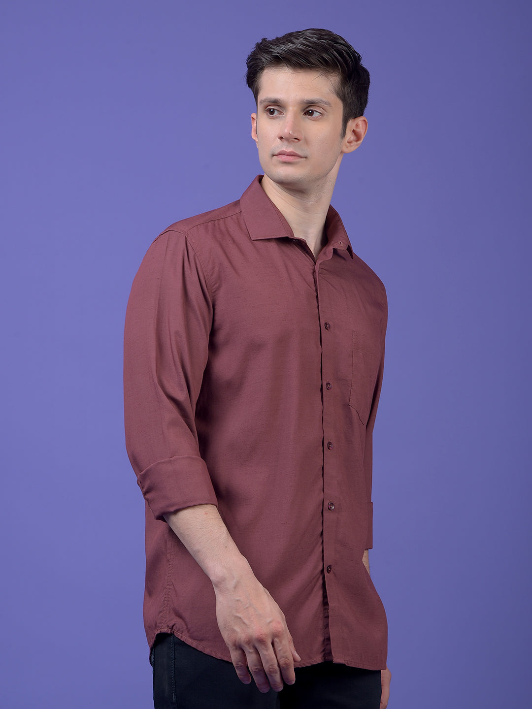 Maroon Linen Shirt