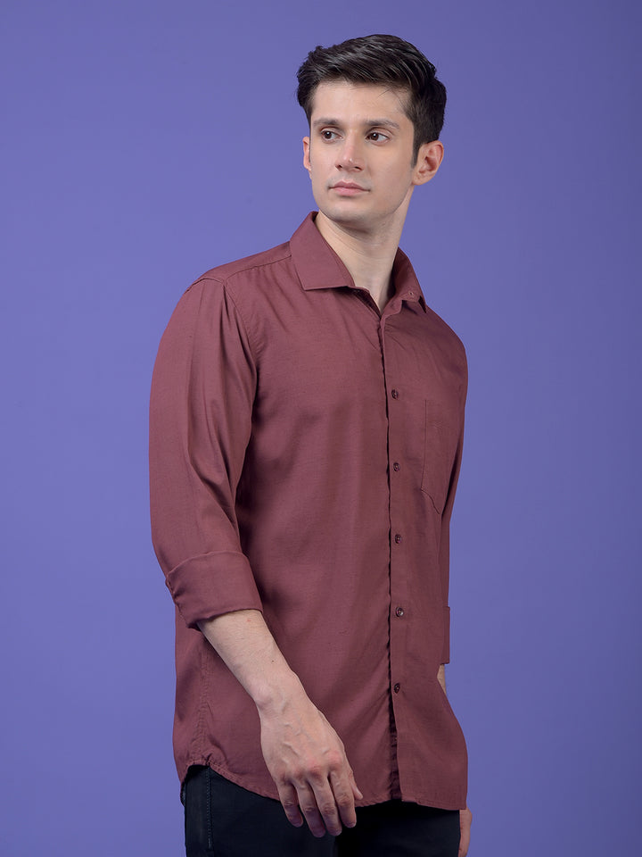 Maroon Linen Shirt