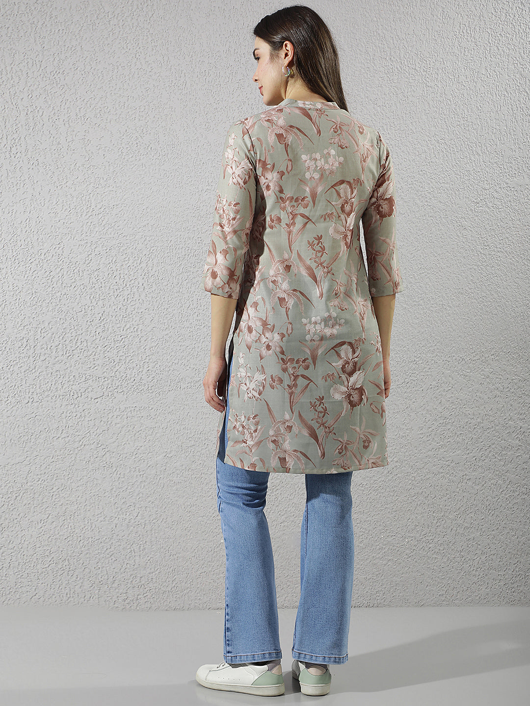Green Floral Print Top
