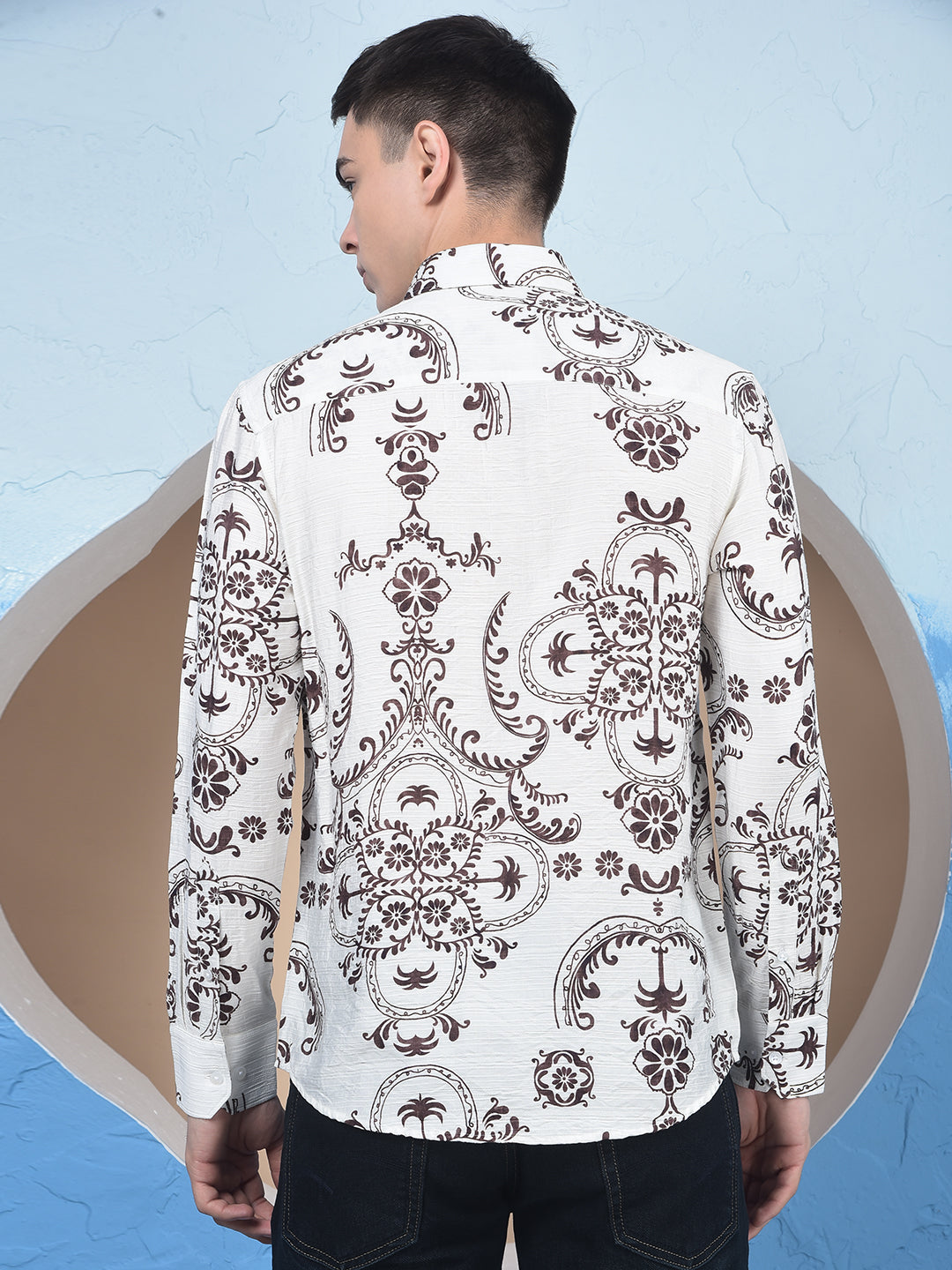 Brown Floral Print Shirt