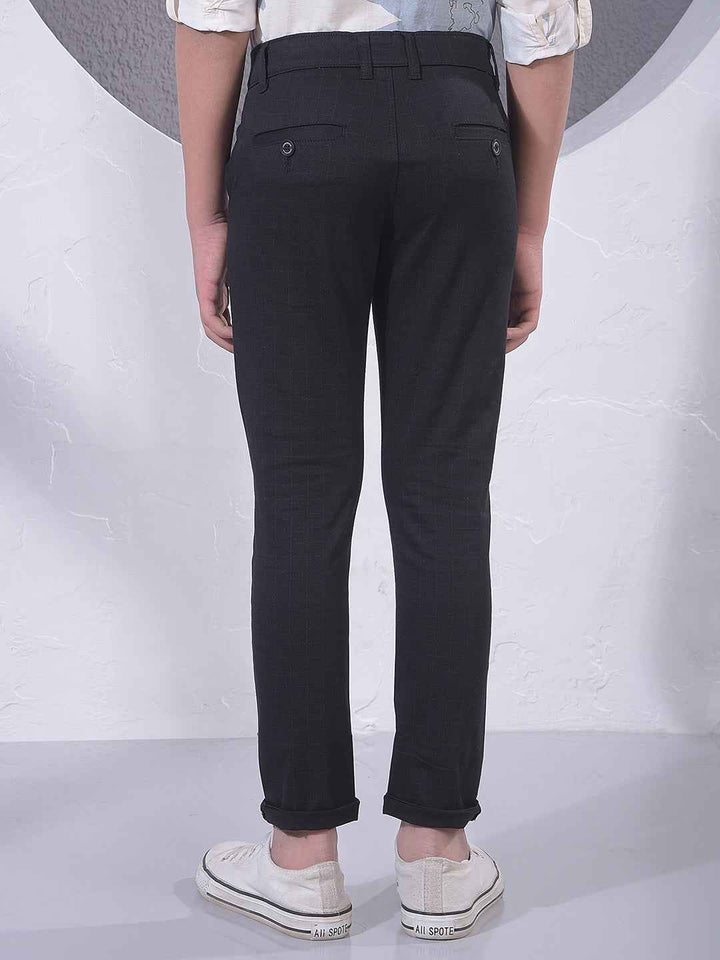 Black Checked Trousers