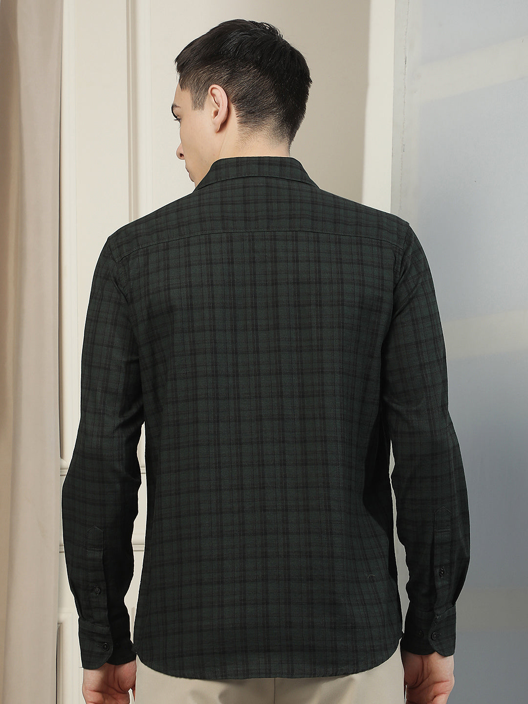Green Checked 100% Cotton Shirt