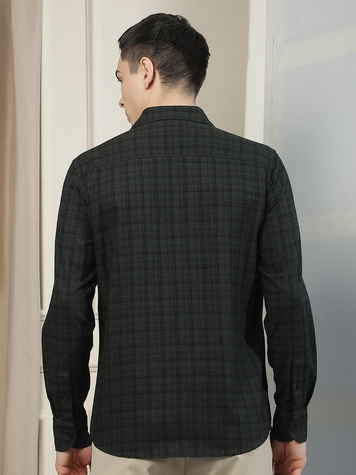 Green Checked 100% Cotton Shirt
