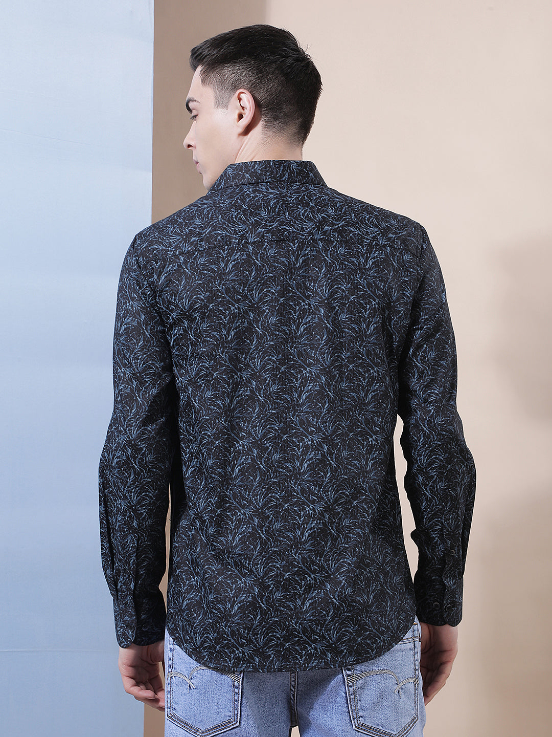 Blue Floral Print Shirt