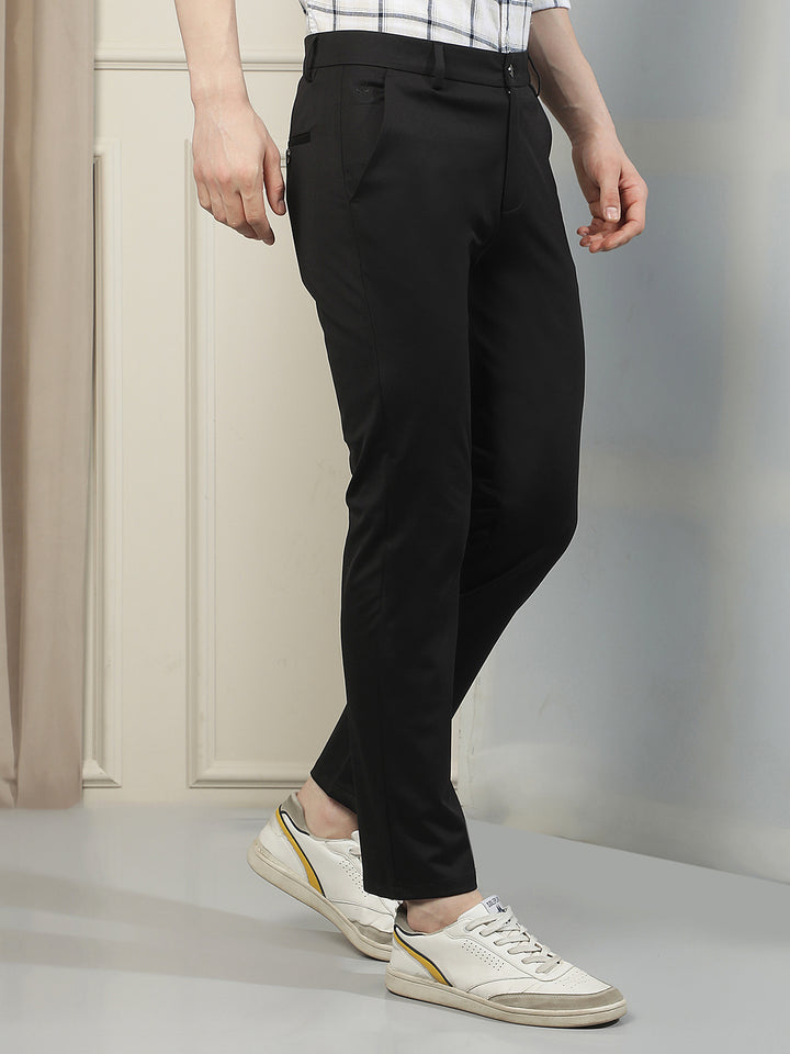 Signature Midnight Black Knitted Trousers
