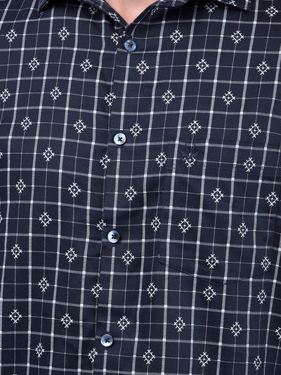 Tailored Trim Blue Printed Shirt