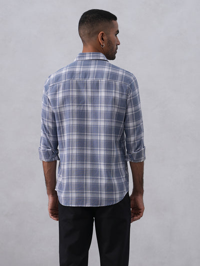 Blue Checked 100% Cotton Shirt