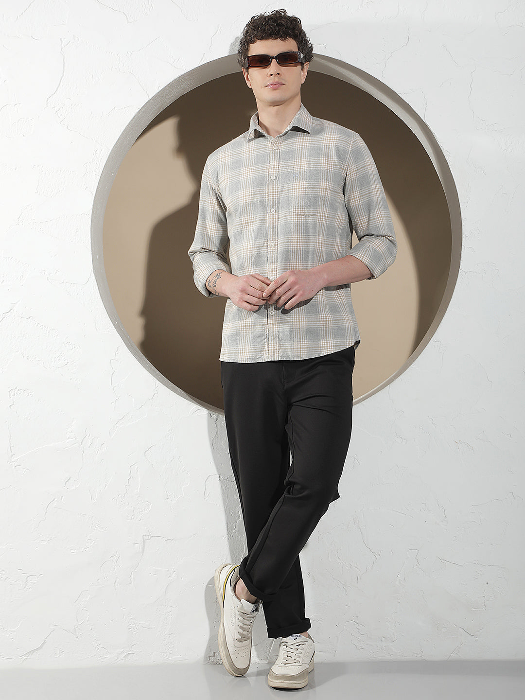 Fawn 100% Cotton Checked Shirt