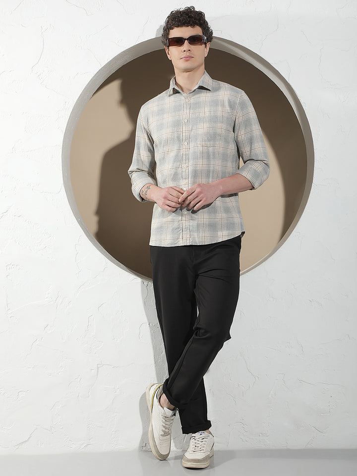 Fawn 100% Cotton Checked Shirt