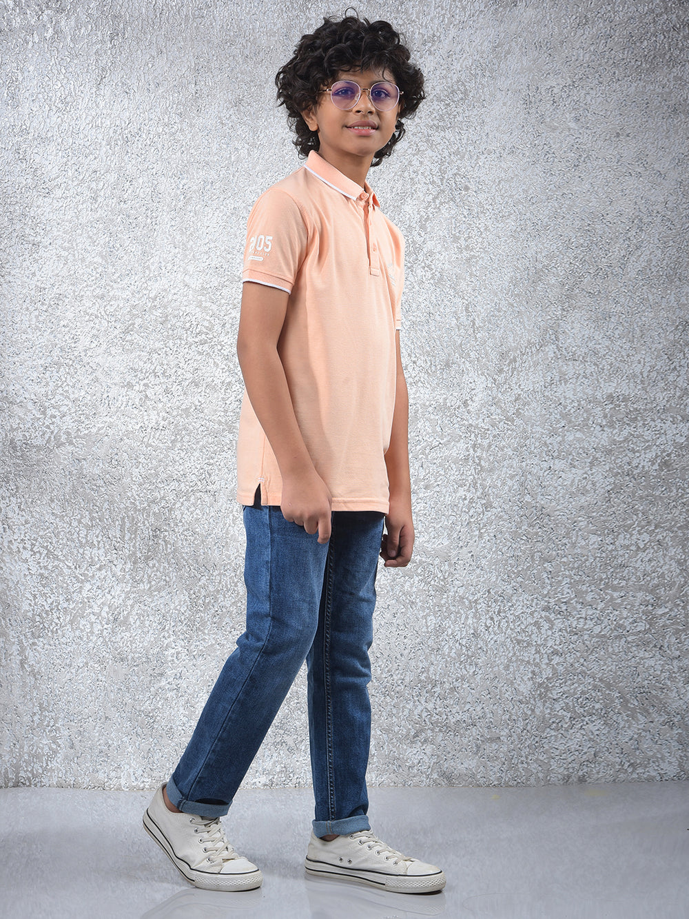 Radar Stone Peach Polo Neck T-Shirt
