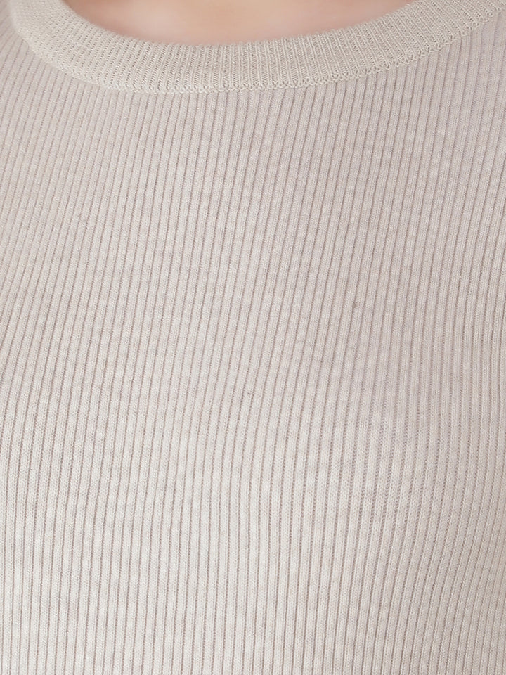 Beige Jacquard Dress