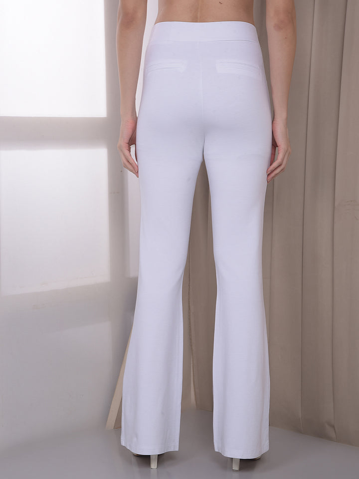 White Bootcut Treggings