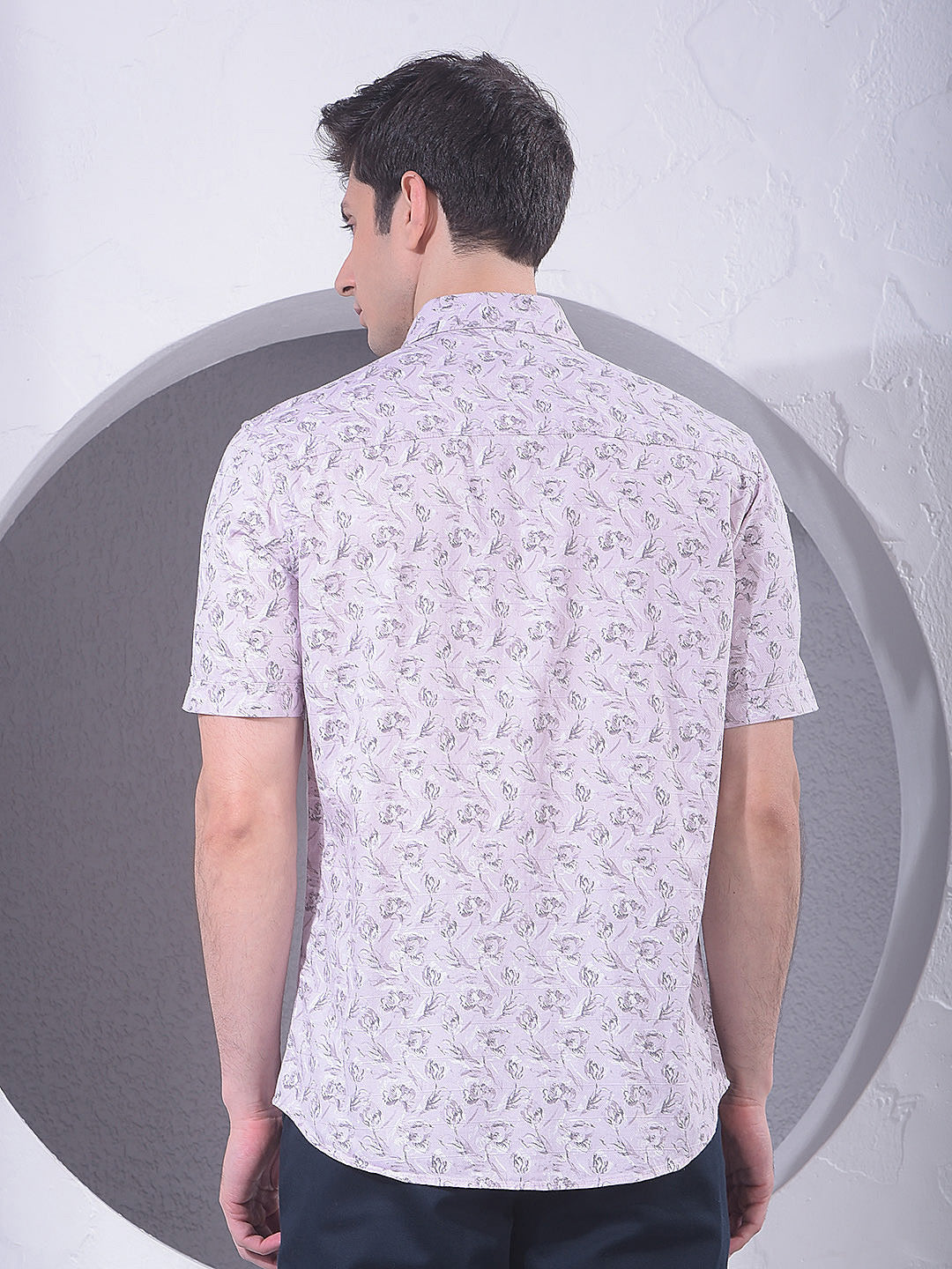 Pink Floral Print 100% Cotton Shirt