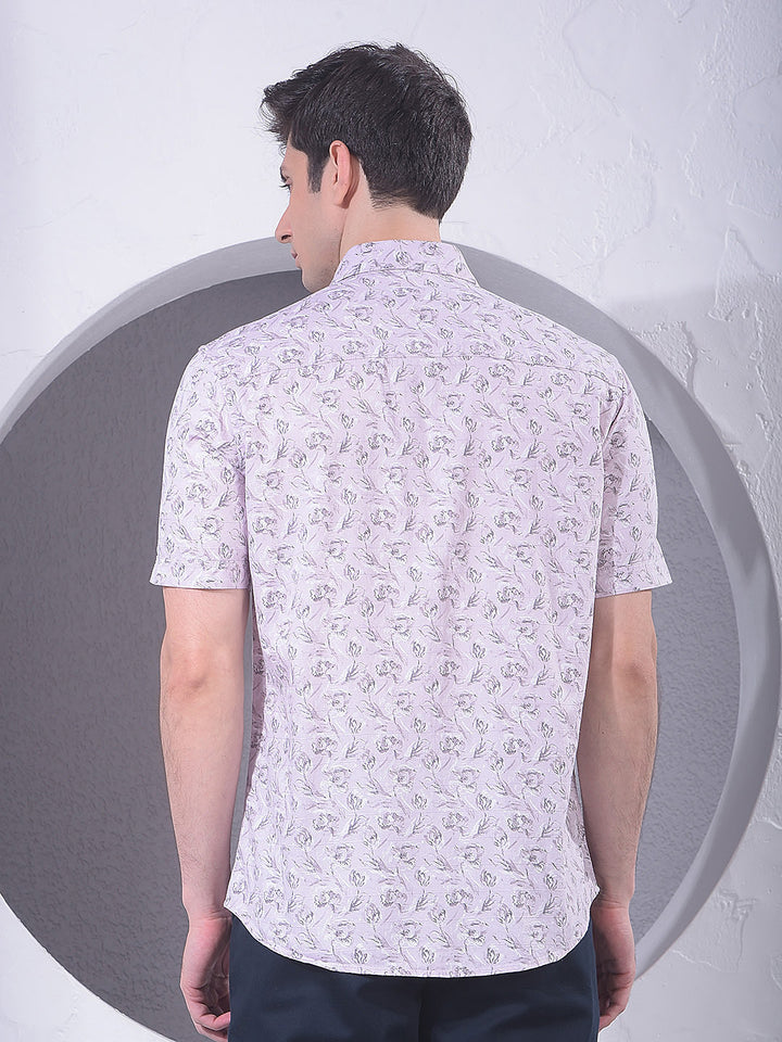 Pink Floral Print 100% Cotton Shirt