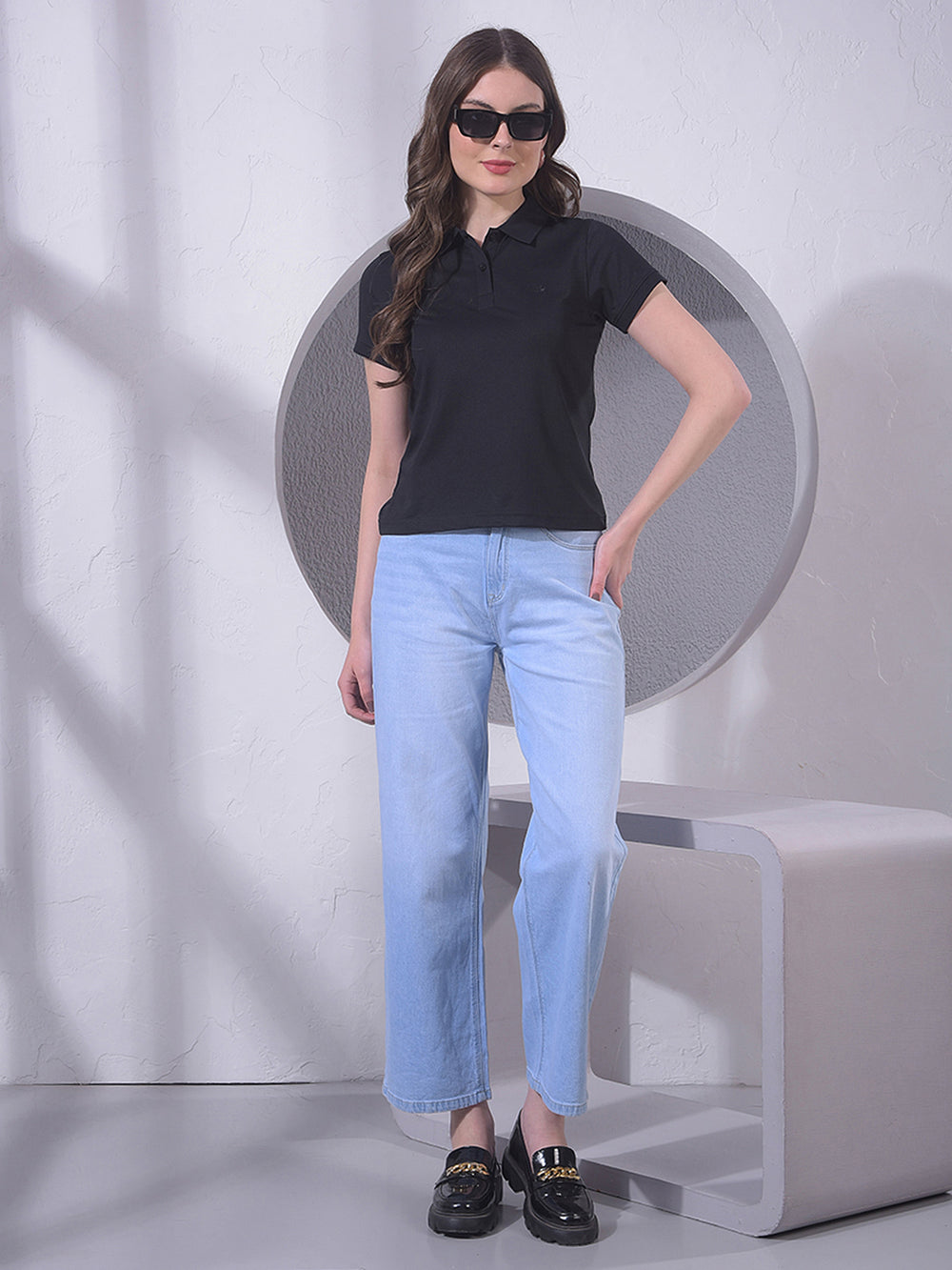 Black Polo Neck T-Shirt