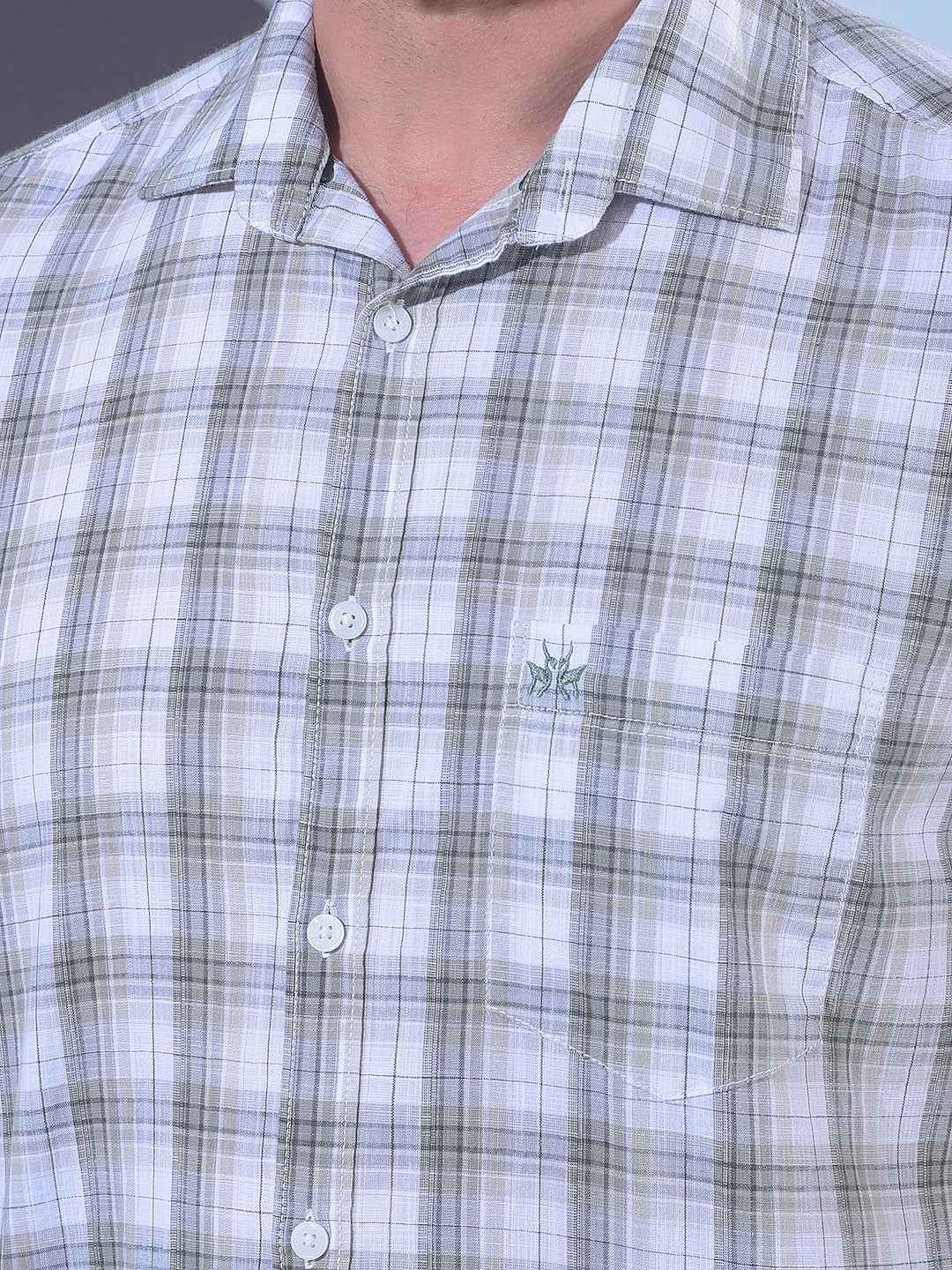 Green 100% Cotton Checked Shirt