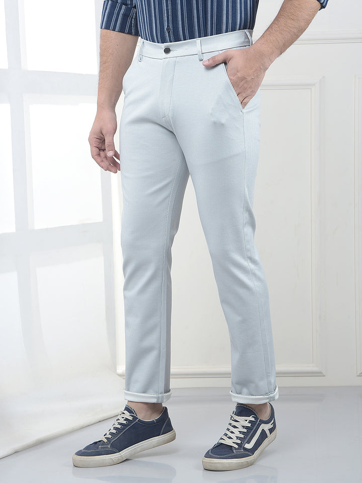 Grey Jacquard Knitted Trousers