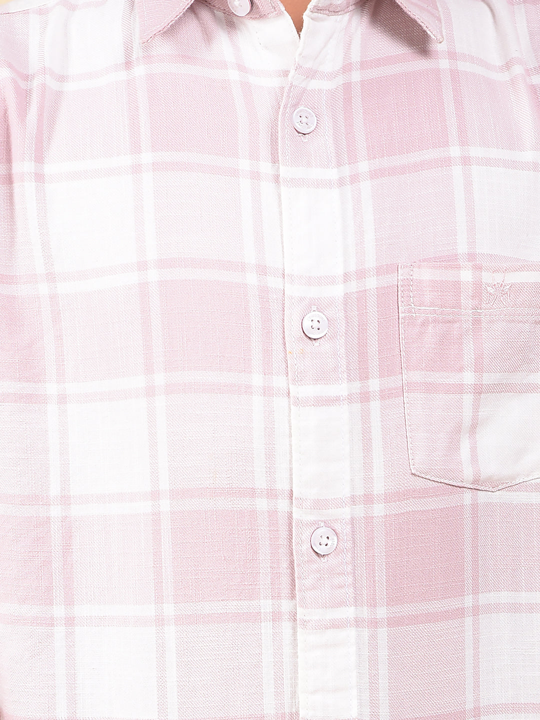 Pink Checked 100% Cotton Shirt