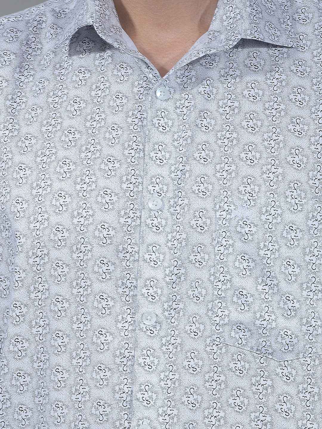 White Graphic Print Shirt