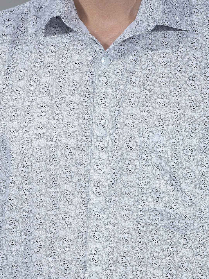 White Graphic Print Shirt