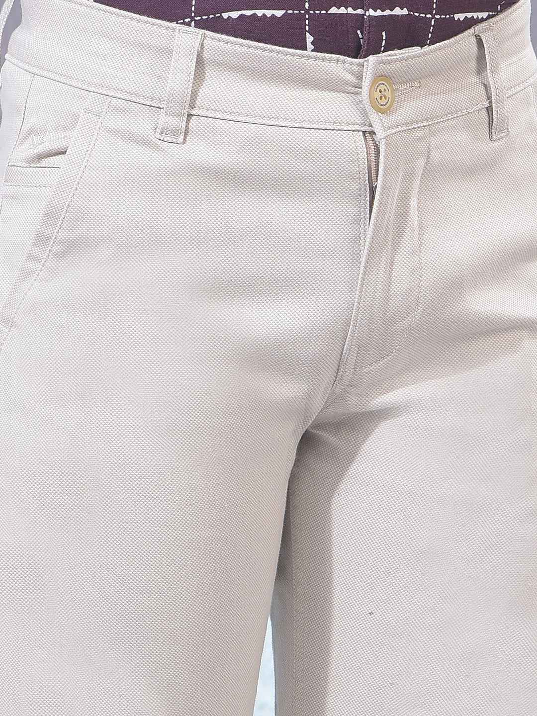 Sand Beige Contemporary Trousers