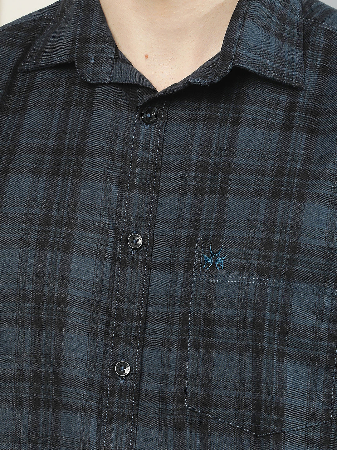 100% Cotton Blue Checked Shirt