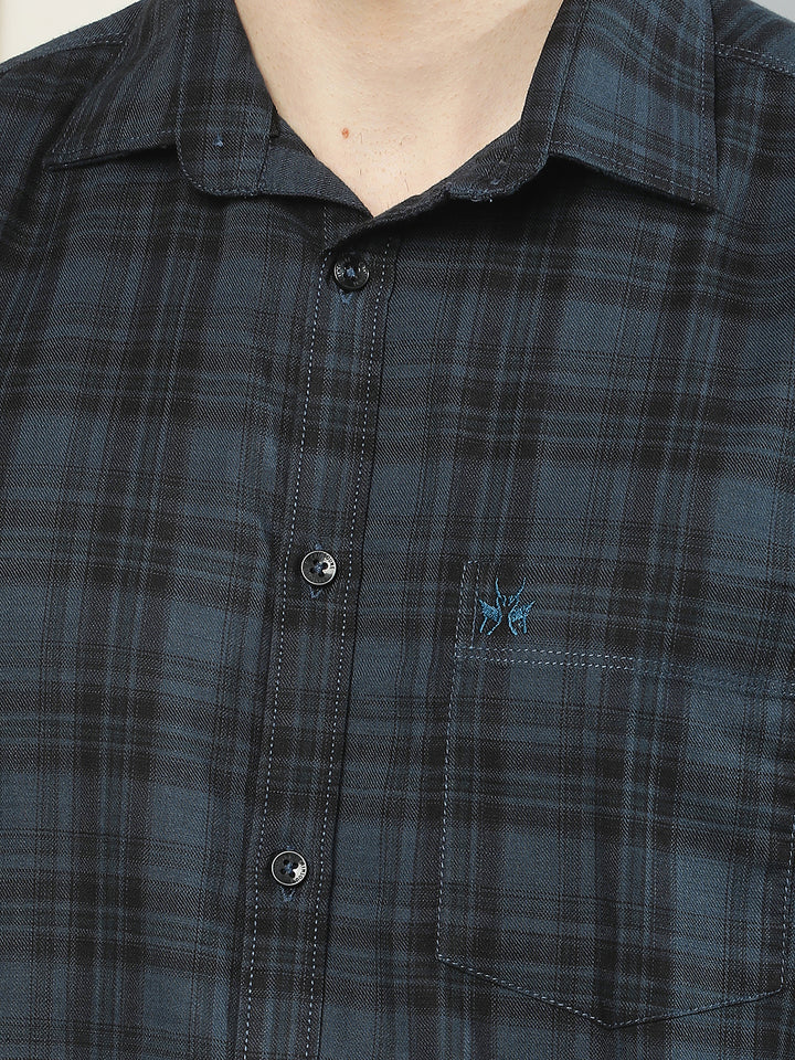 100% Cotton Blue Checked Shirt