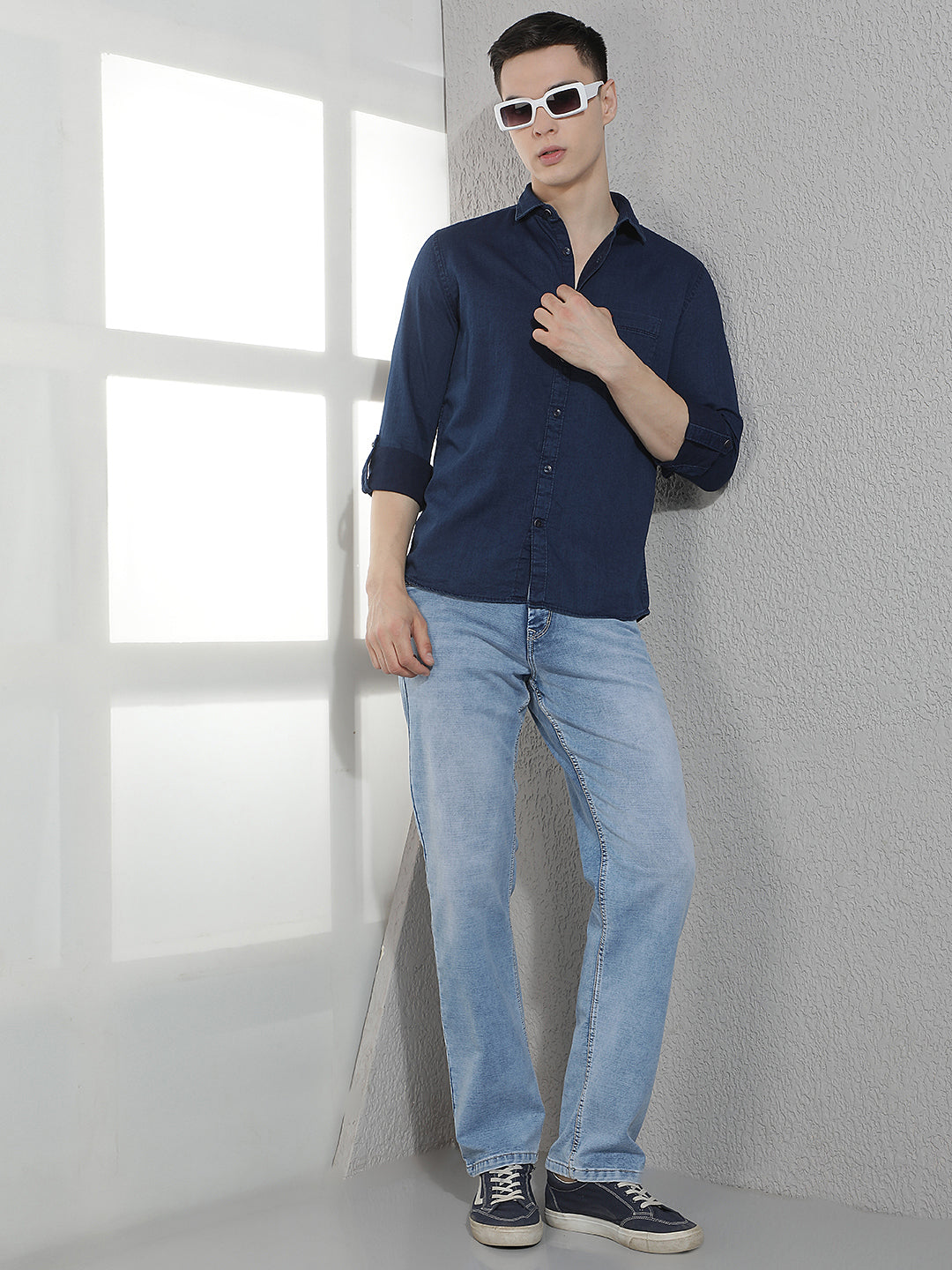 Navy Blue 100% Cotton Shirt