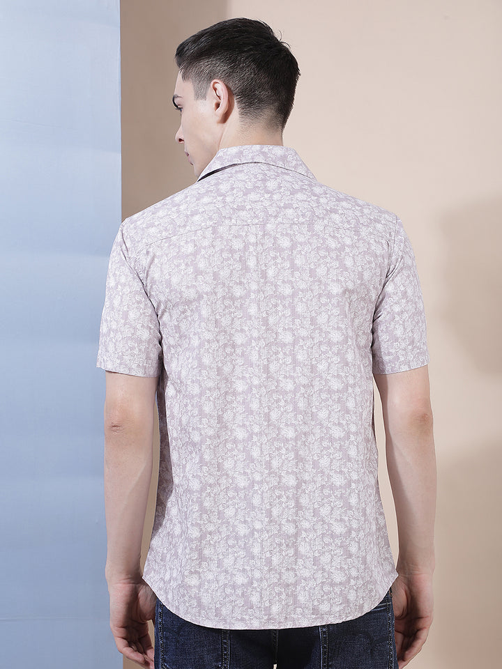Purple Floral Print Shirt