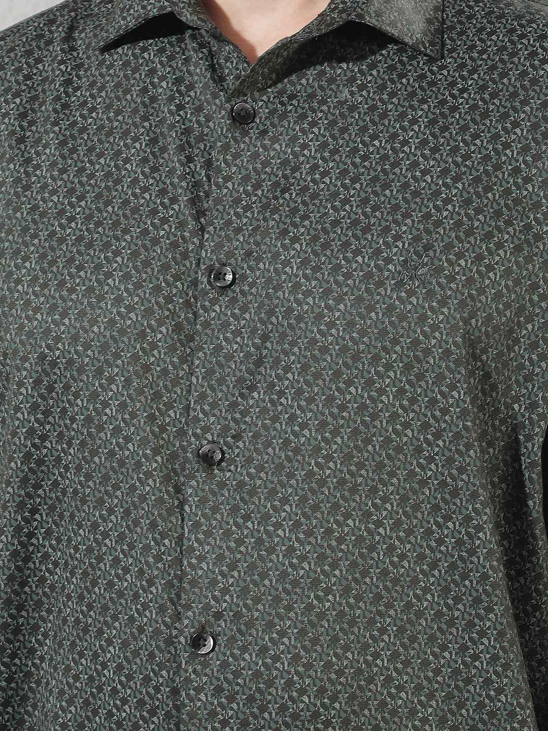 Green Abstract Print Shirt