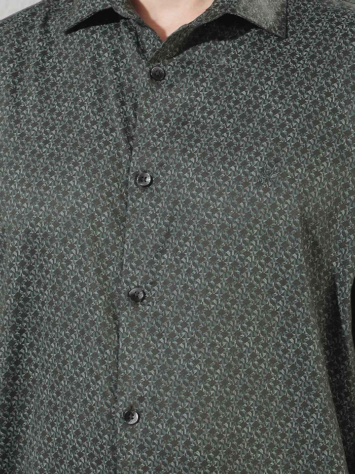 Green Abstract Print Shirt