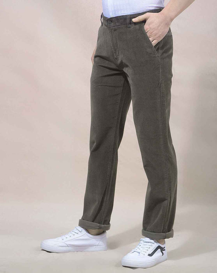 Olive Straight Corduroy Trousers