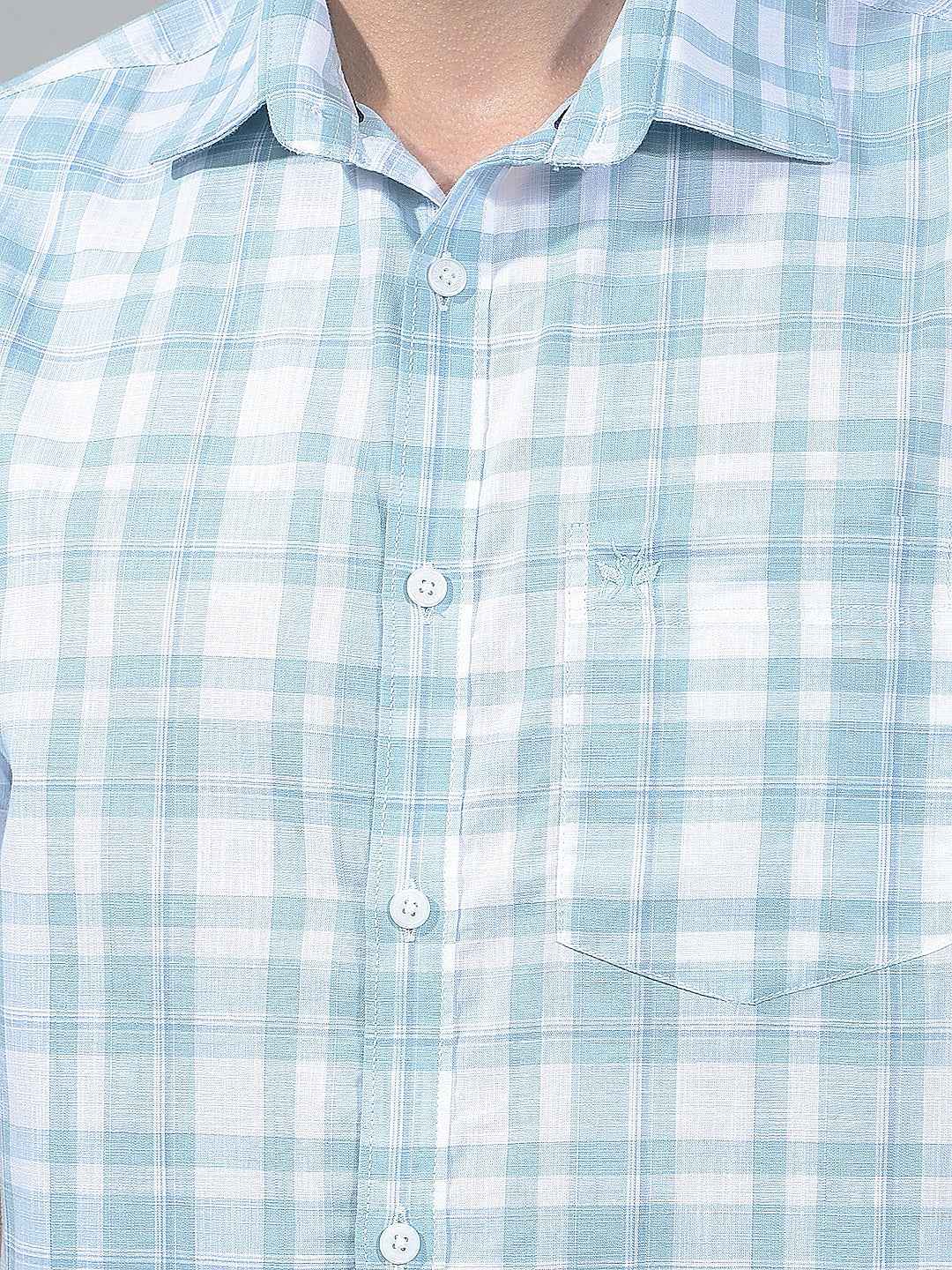 Blue Checked 100% Cotton Shirt