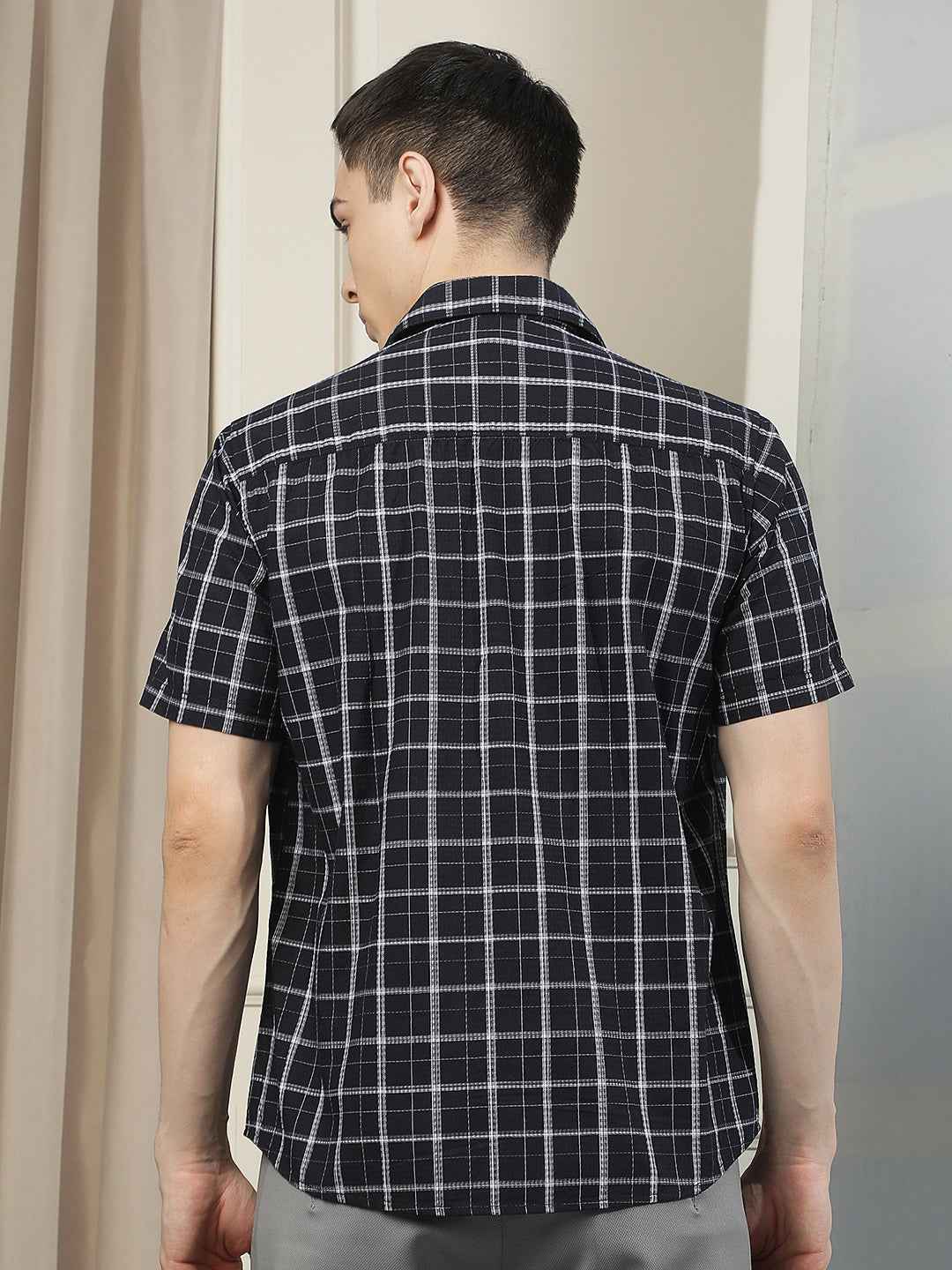 Black Checked 100% Cotton Shirt