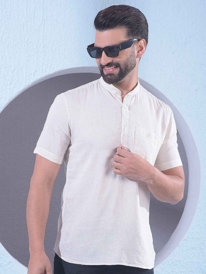 Elegant Beige Linen Kurta