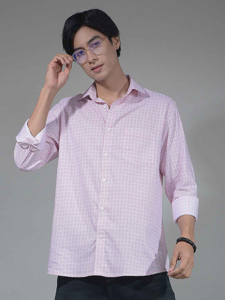 Pink Printed Modal Shirt
