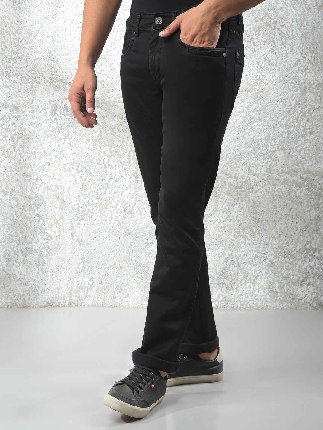 Trendy Dark Wash Black Jeans