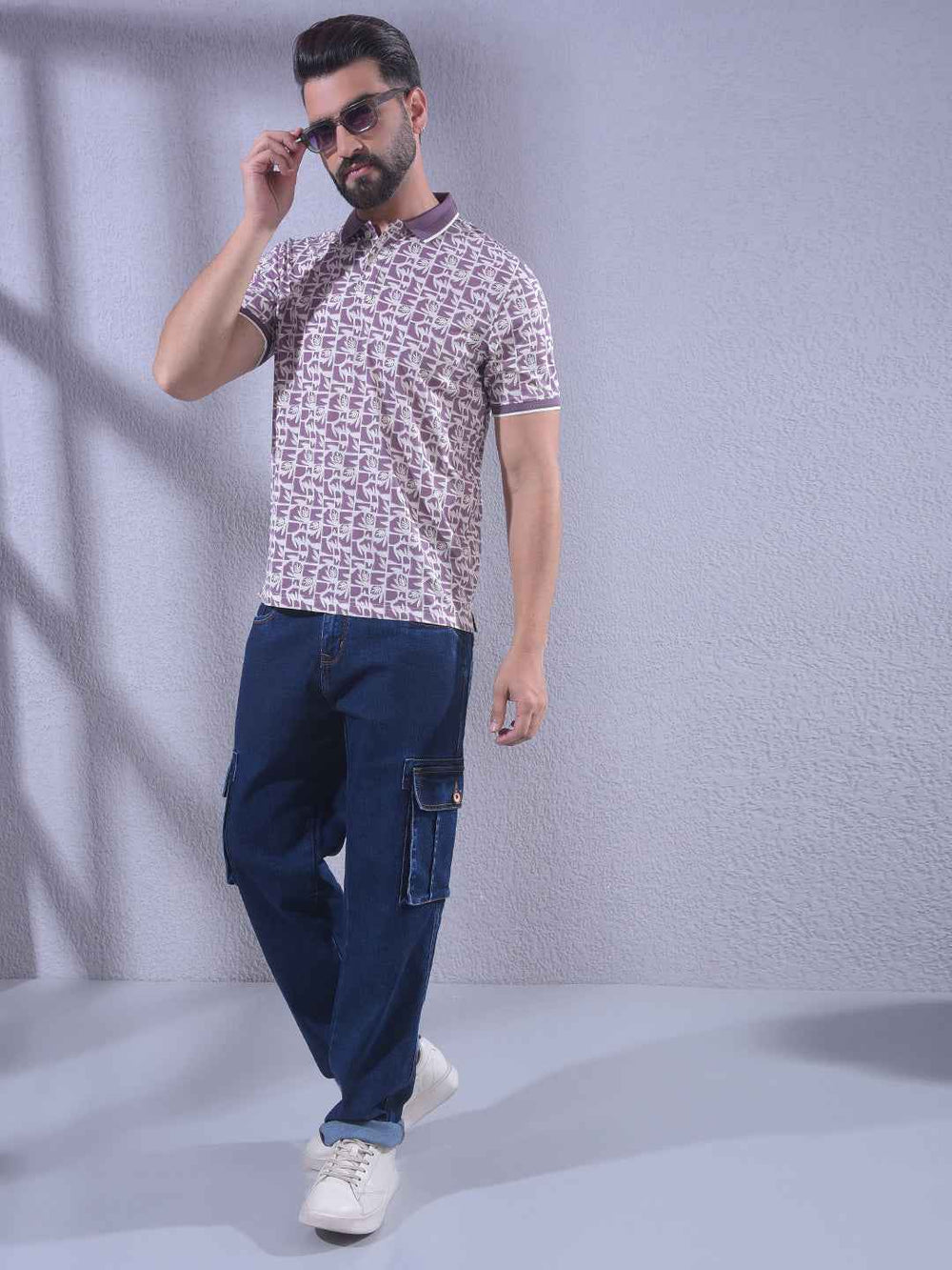 Purple Floral Print T-Shirt