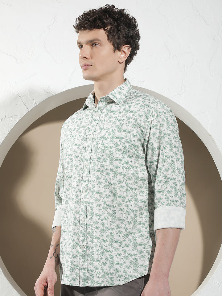 Green Floral Print Shirt
