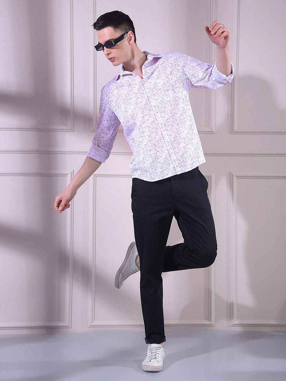 Pink Linen Floral Print Shirt