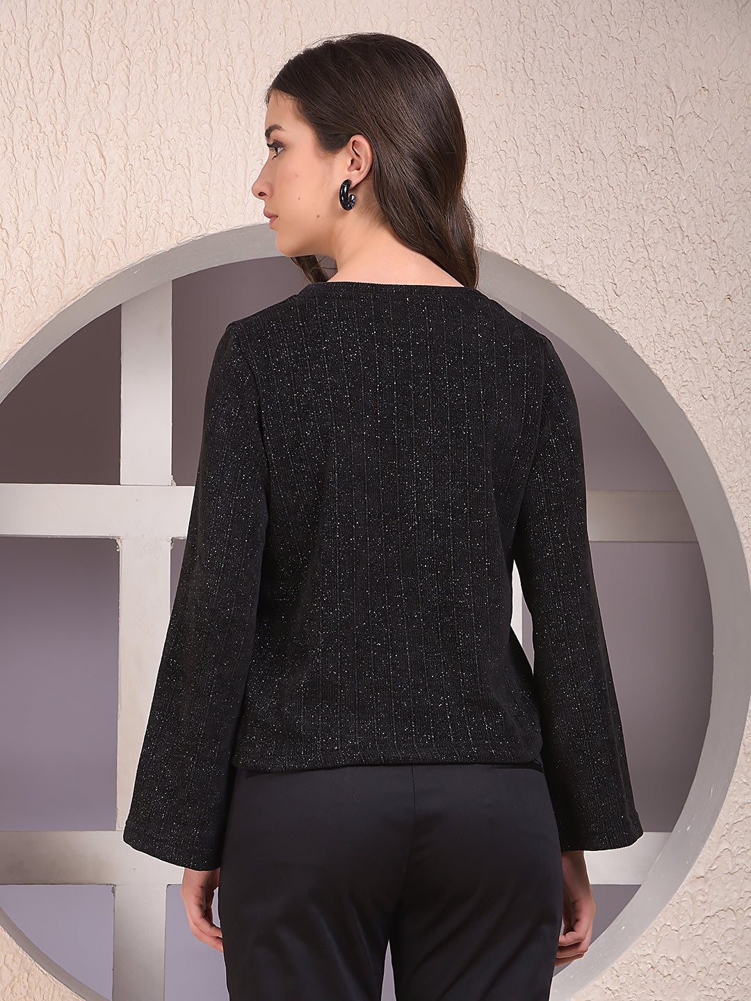 Black Vertical Stripes Top